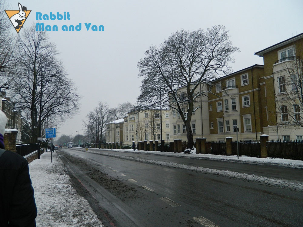 Camden Road, London, in winter