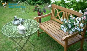 Garden bench and table